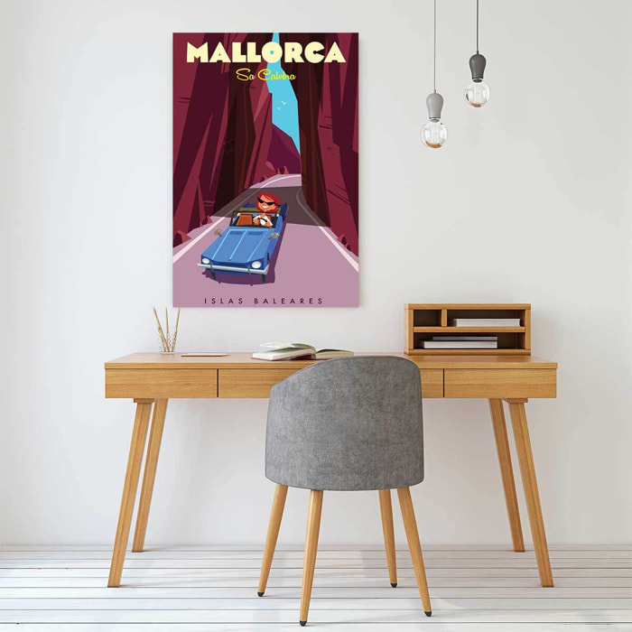 Tableau vintage  mallorca route de sa callobra Toile imprimée