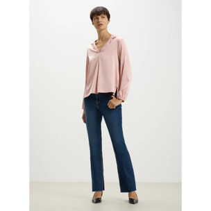 Blusa in raso scollo a v