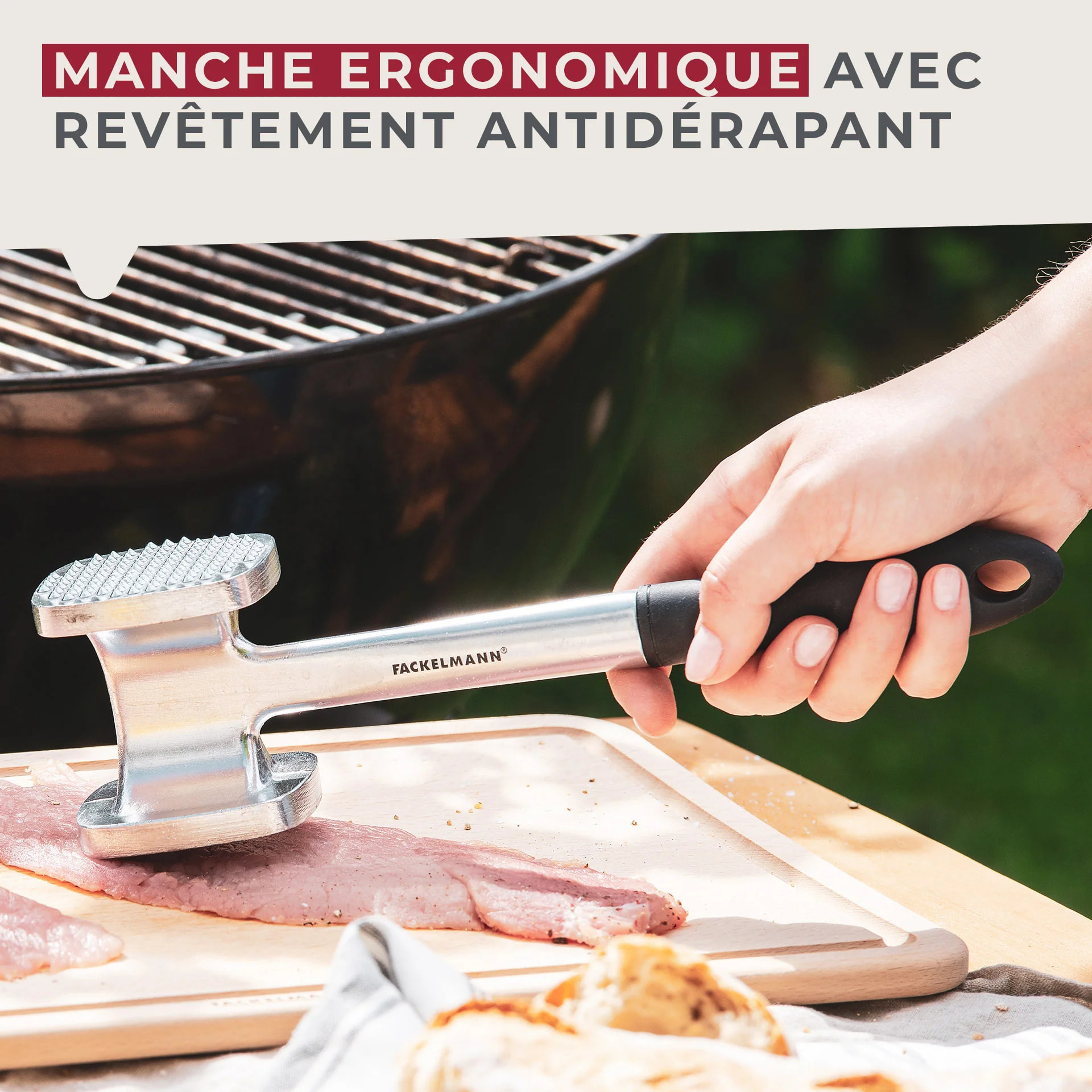 Attendrisseur à viande en aluminium 28 cm Fackelmann Basic