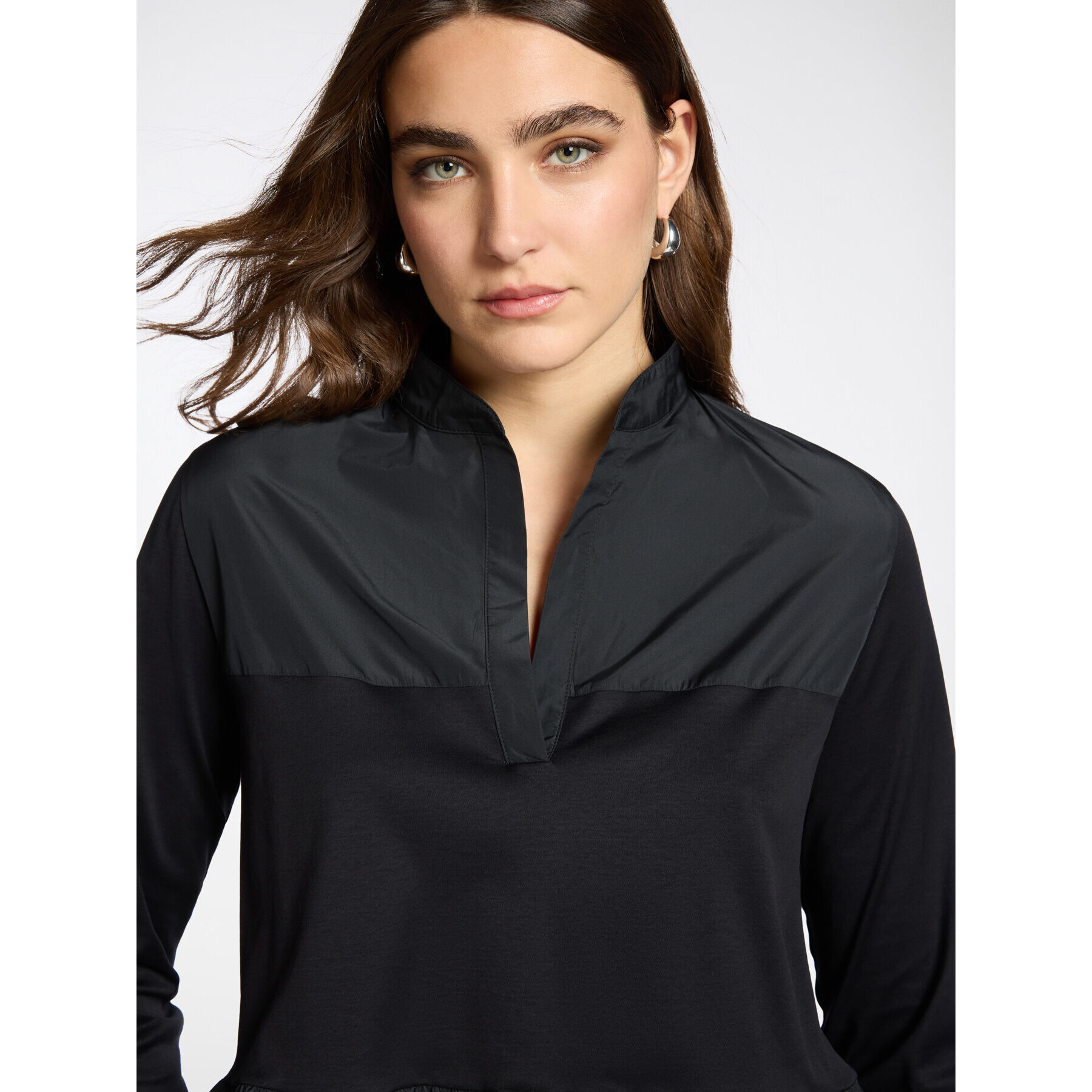 Elena Mirò - T-shirt con volant al fondo - Nero
