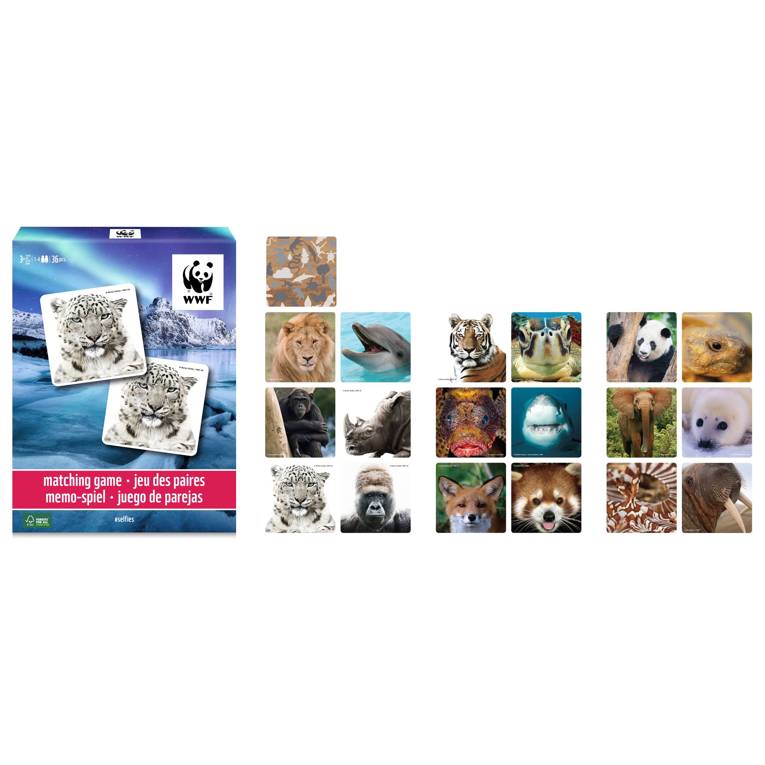 WWF JUEGO DE MEMORIA PAREJAS - SELFIES 36 PCS