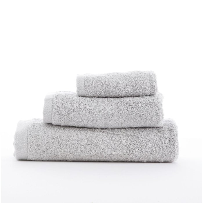 Set de 3 serviettes en coton 550 gr/m2 couleur Argenté