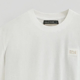 Camiseta blanca con parche personalizado Polo Club