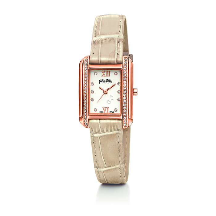 Reloj Folli Follie WF14B026SSS Mujer Analogico Cuarzo con Correa de Cuero