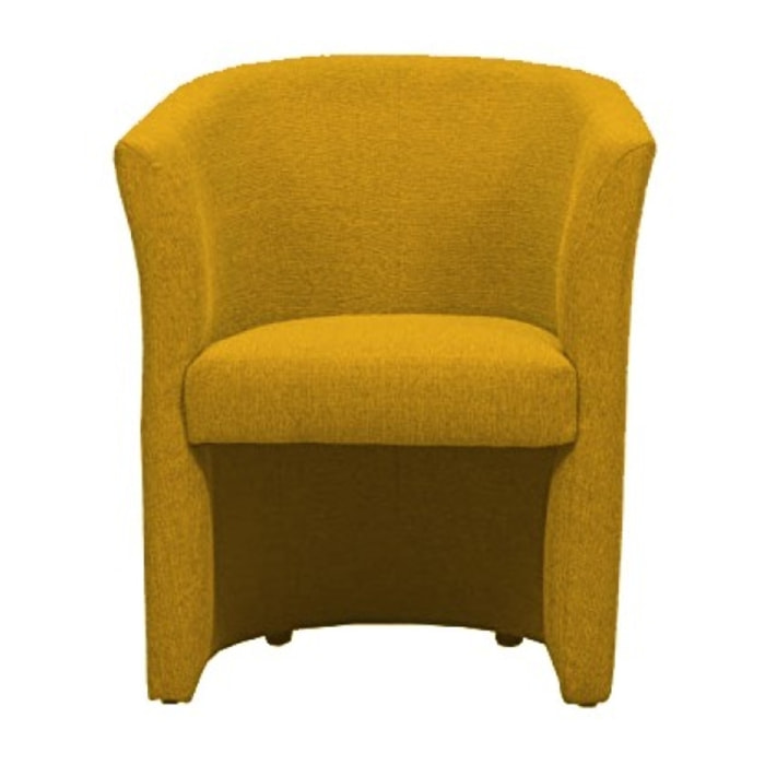 Fauteuil cabriolet en tissu jaune moutarde - LILOU