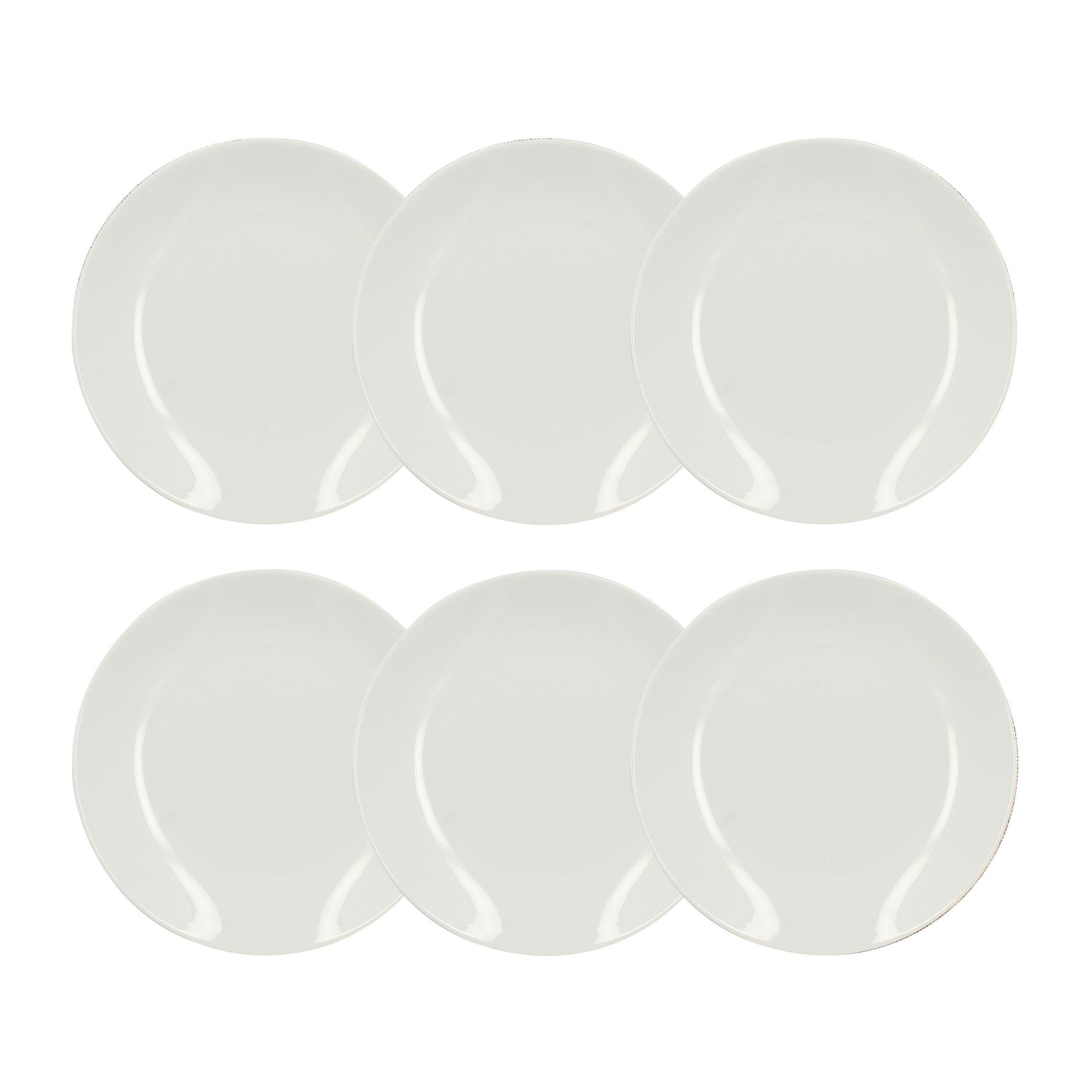 Lot de 6 assiettes à dessert en porcelaine blanche 21cm  METROPOLITAN