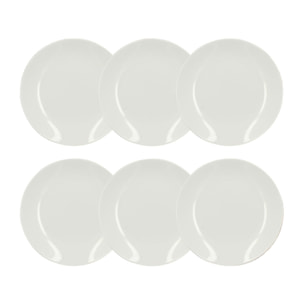 Lot de 6 assiettes à dessert en porcelaine blanche 21cm  METROPOLITAN