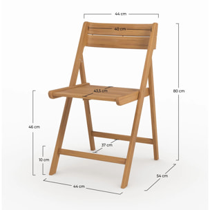 Lot de 2 chaises pliantes en bois d'acacia - Siquijor