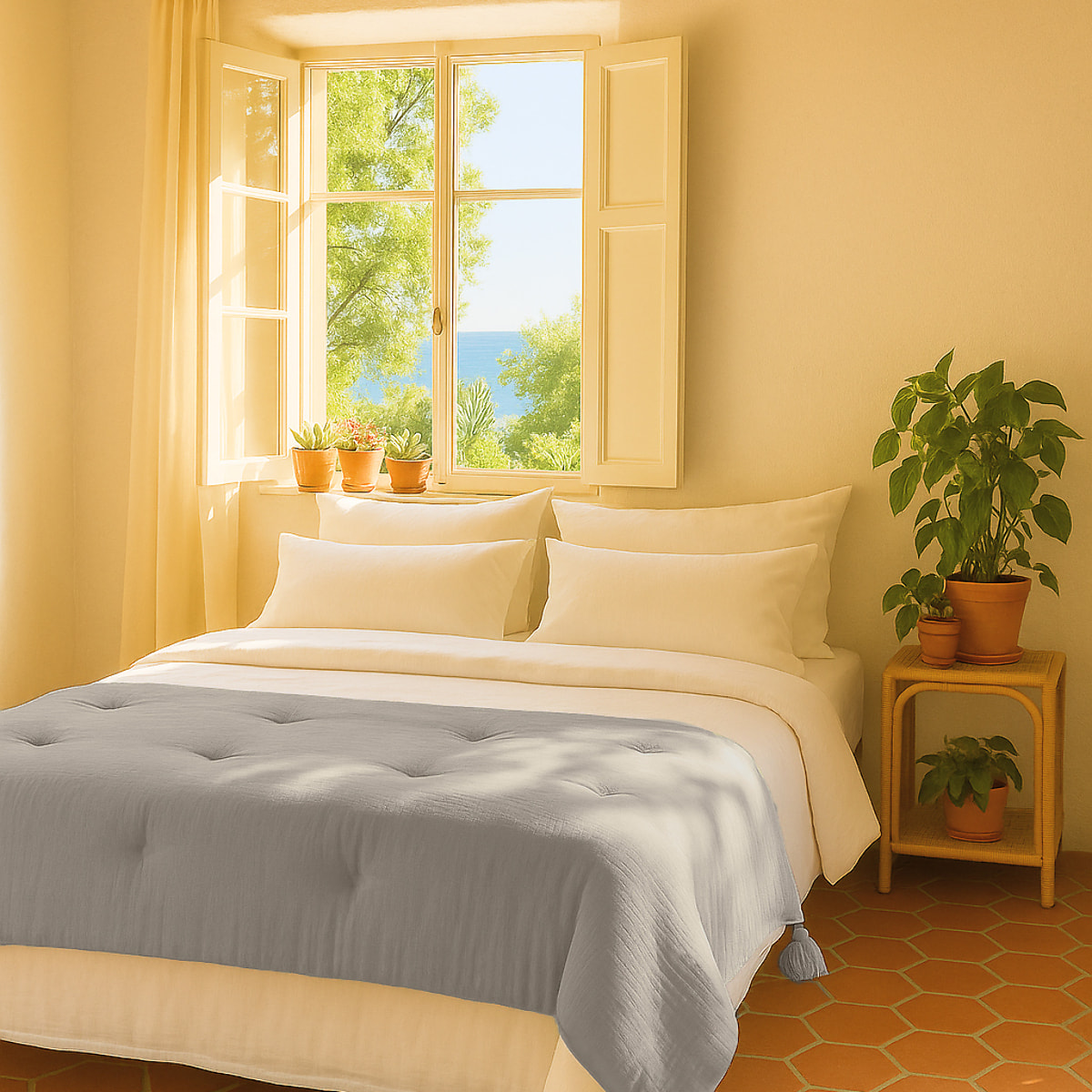 Bout De Lit 100% gaze De Coton Nuage