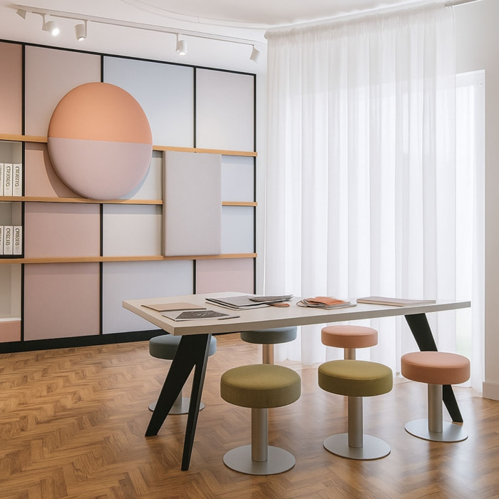 Voilage  ignifugé M1  - Effet lin galon fronceur - Blanc