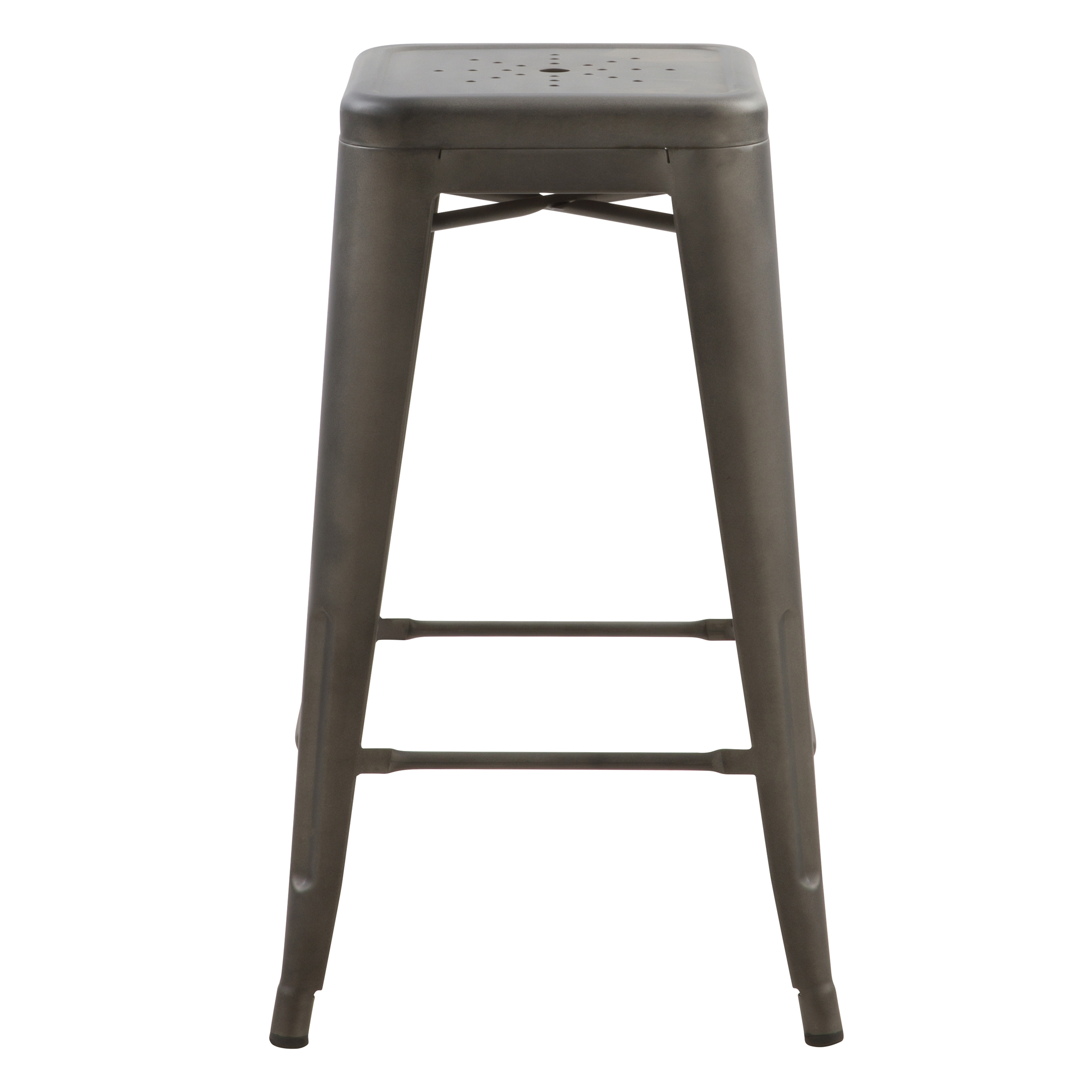 Tabouret de bar mi-hauteur Indus gris mat 66cm (lot de 2)