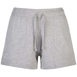 Pantaloni Corti Kappa Donna Logo Caber Grigio