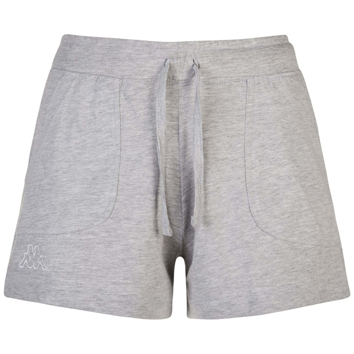 Pantaloni Corti Kappa Donna Logo Caber Grigio