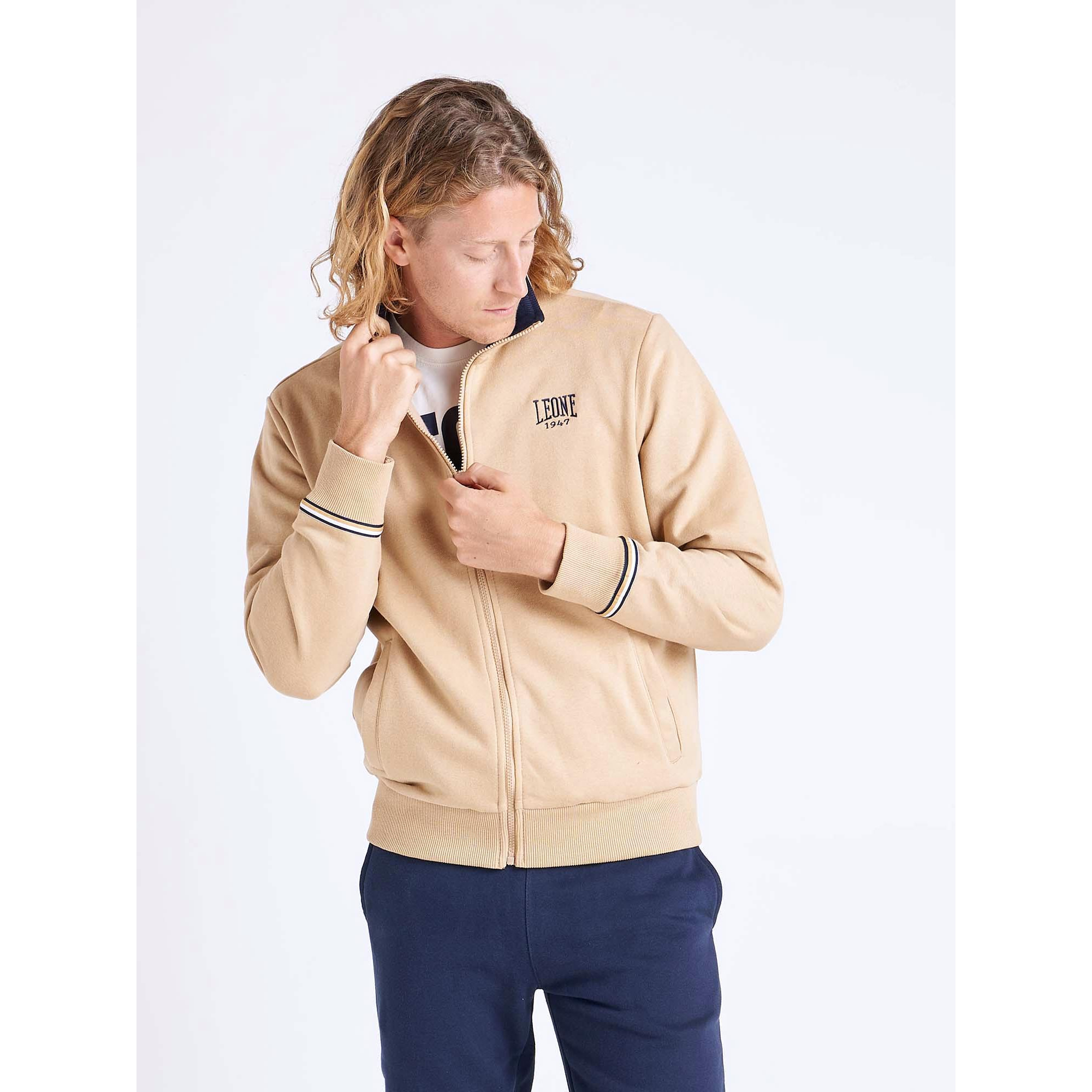 Tuta uomo collo in piedi e zip College Ash