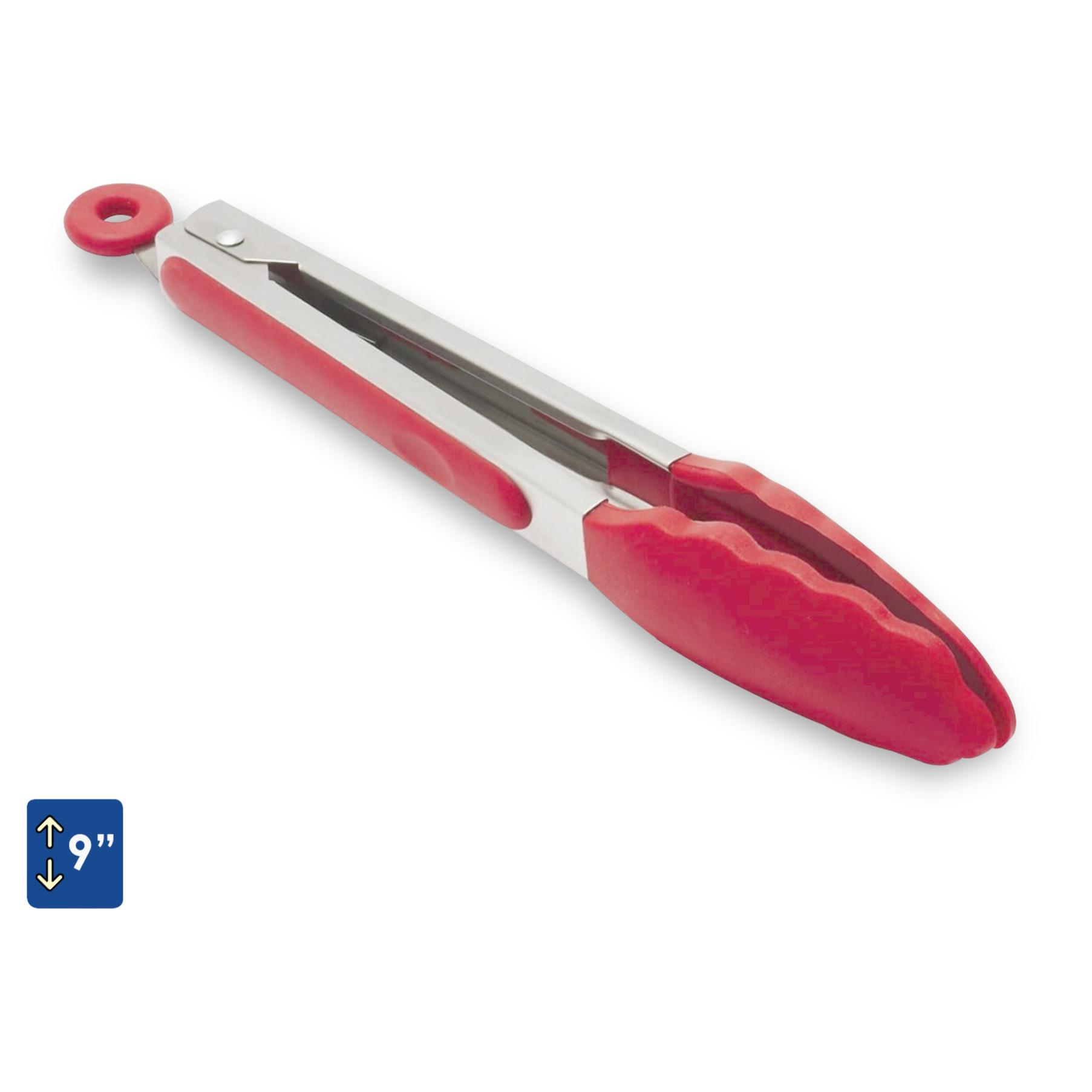 Pinza per Alimenti in Acciaio Inossidabile e Punta in Silicone Alimentare Senza BPA 23 cm. (9 Pollici)