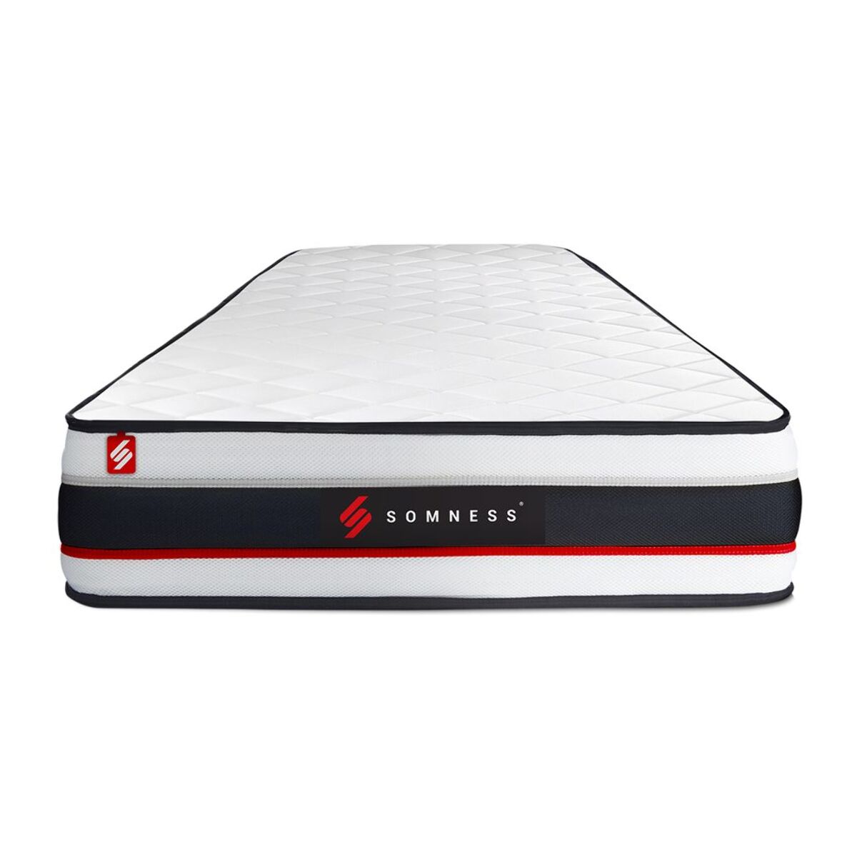 Ensemble - Matelas Mousse haute densitée avec micro-cellules d'air 19cm d'épaisseur - 1 zone de confort - Confort très ferme - Sommier tapissier en kit - 1 place