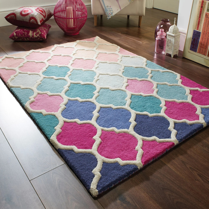 Tapis ROSELLA Rose/Bleu