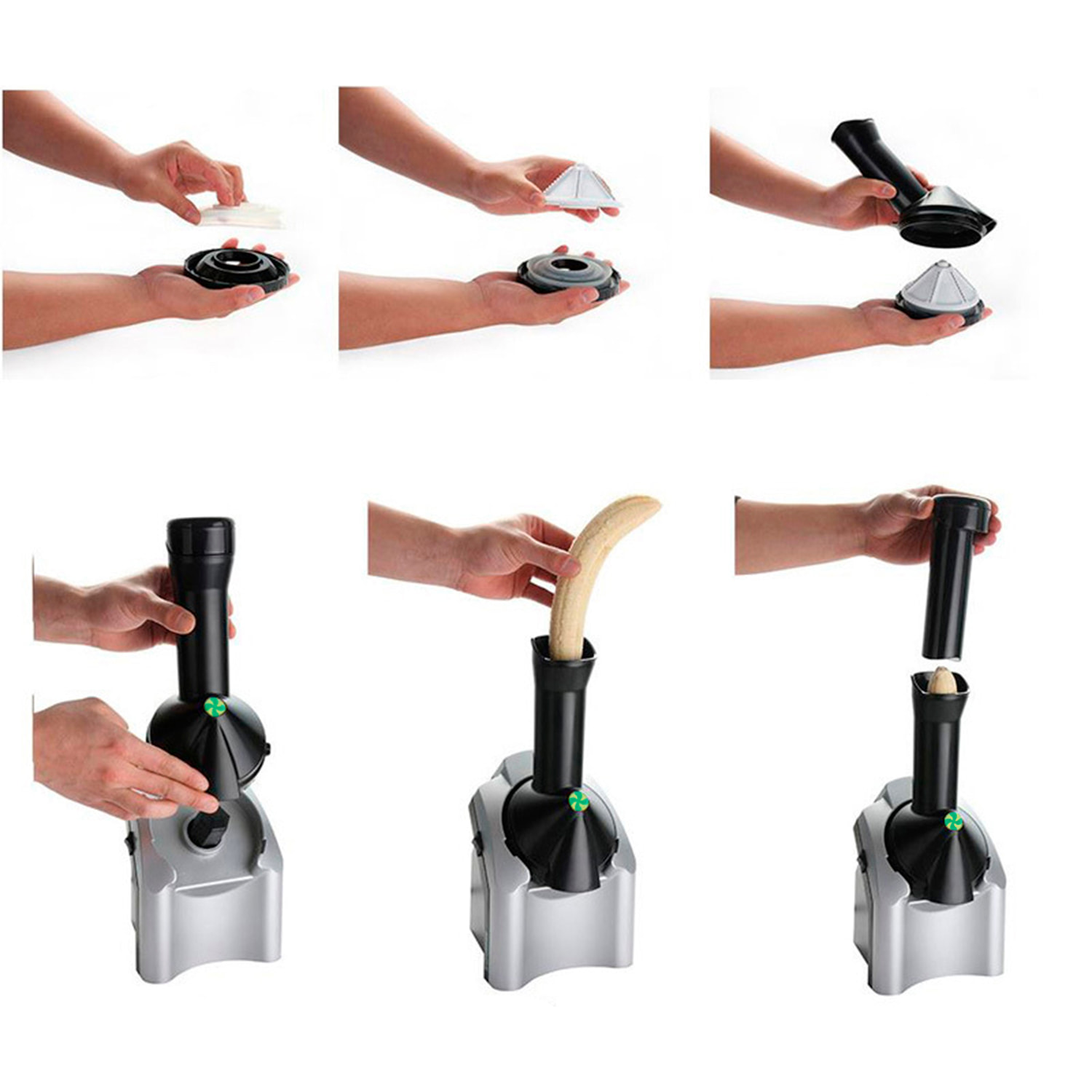 Máquina para hacer helados de frutas de 200W, permite preparar helados caseros de forma rápida y sencilla.