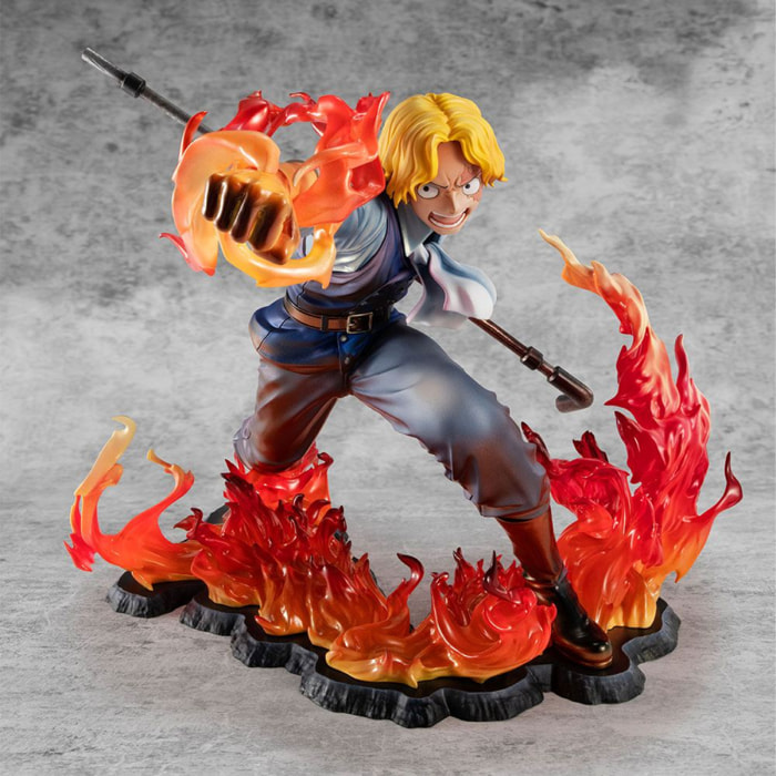 One Piece Statua L'Eredità di Sabo Pugno di Fuoco Edizione Limitata 15 Cm Megahouse