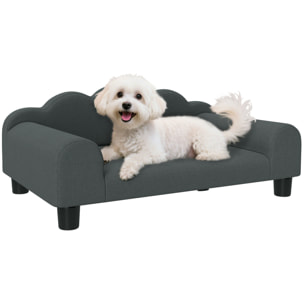 Canapé chien lit pour chien chat design contemporain coquillage dim. 66L x 42l x 28,5H cm gris