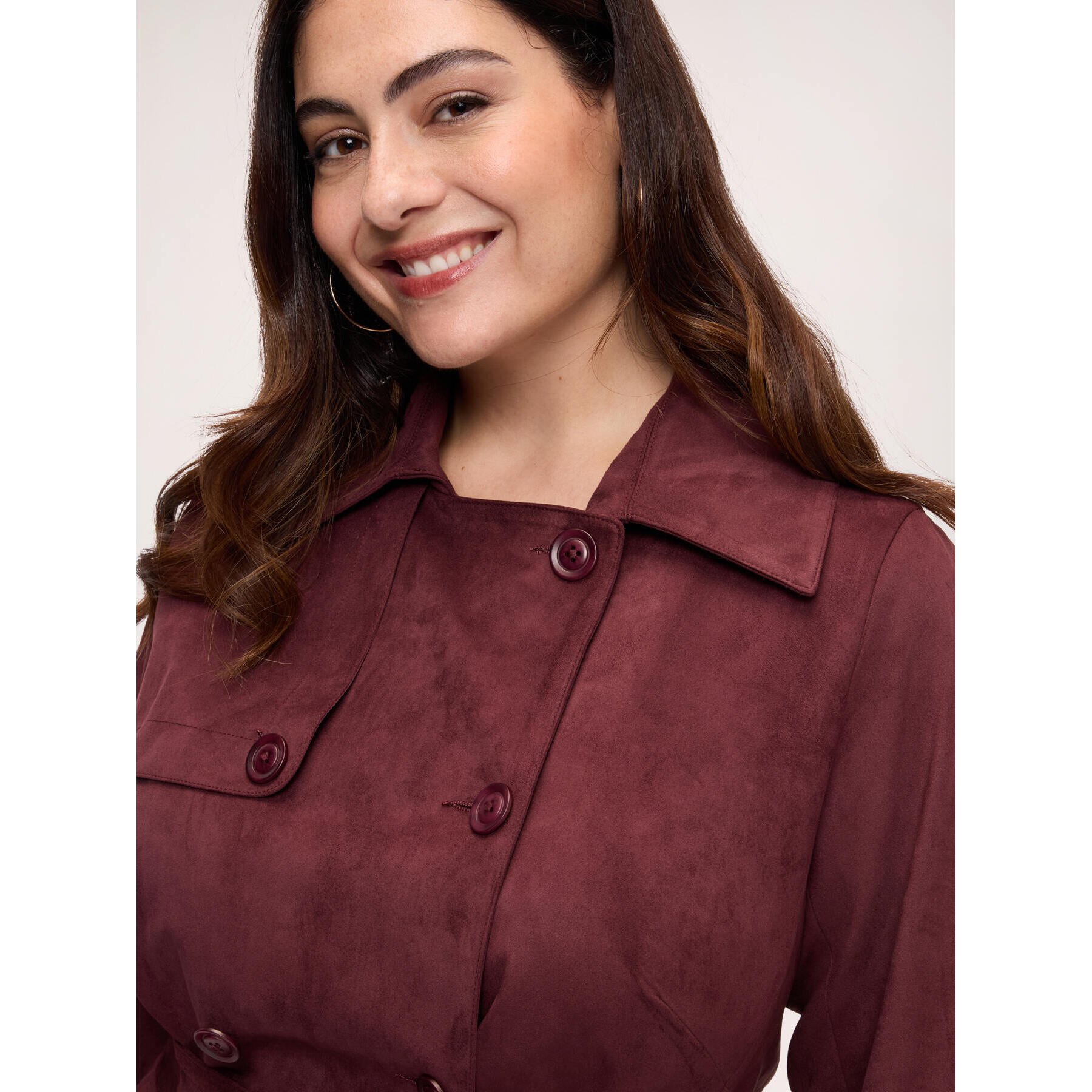 Fiorella Rubino - Trench doppiopetto soft touch - Bordeaux