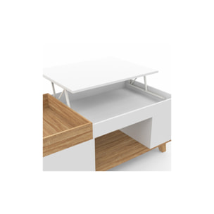 Table basse Stella avec plateau relevable et double coffre