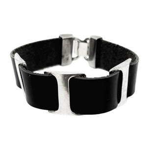 Pulsera cuero Fase3 en negro