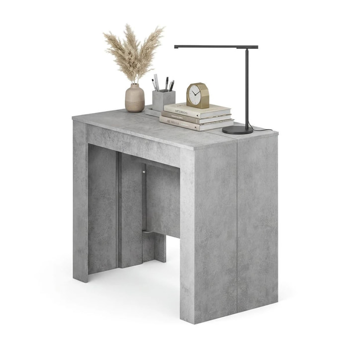 Mesa consola extensible en cemento 50-235x90 cm Denis Cemento