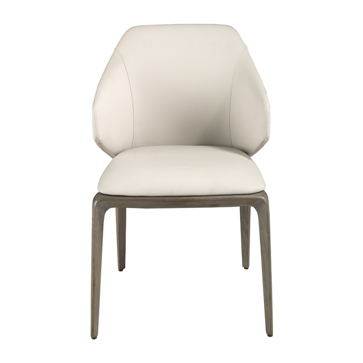 Silla Angel Cerdá con asiento y respaldo tapizados en polipiel en crema patas de madera de roble en ceniza 53x54x82cm