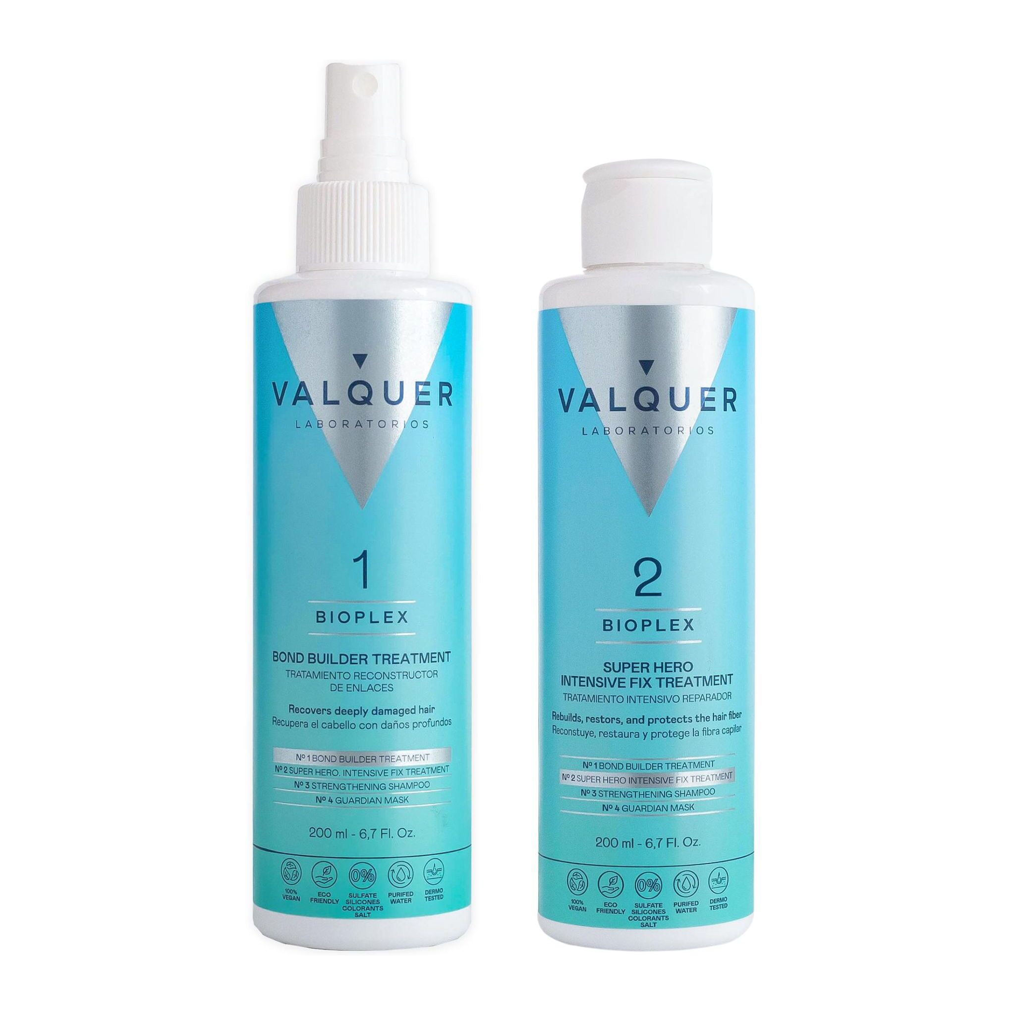Valquer Pack Bioplex Nº1 y Nº2 - Tratamiento Reconstructor de Enlaces y Tratamiento Intensivo Reparador - 400 ml