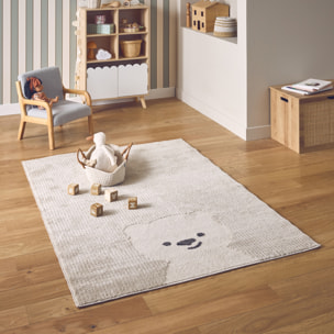 Tapis intérieur enfant beige crème petit ourson ELLIOT
