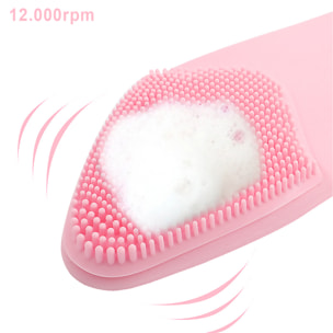 Spazzola esfoliante e massaggiante portatile, funzionamento a batteria.