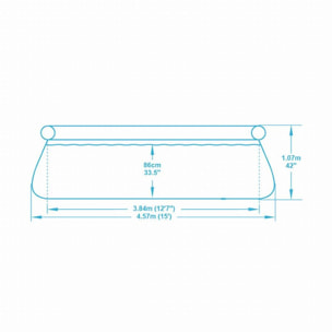 Piscine Fast Set ronde 457x107 cm motif rotin gris BESTWAY - 57372