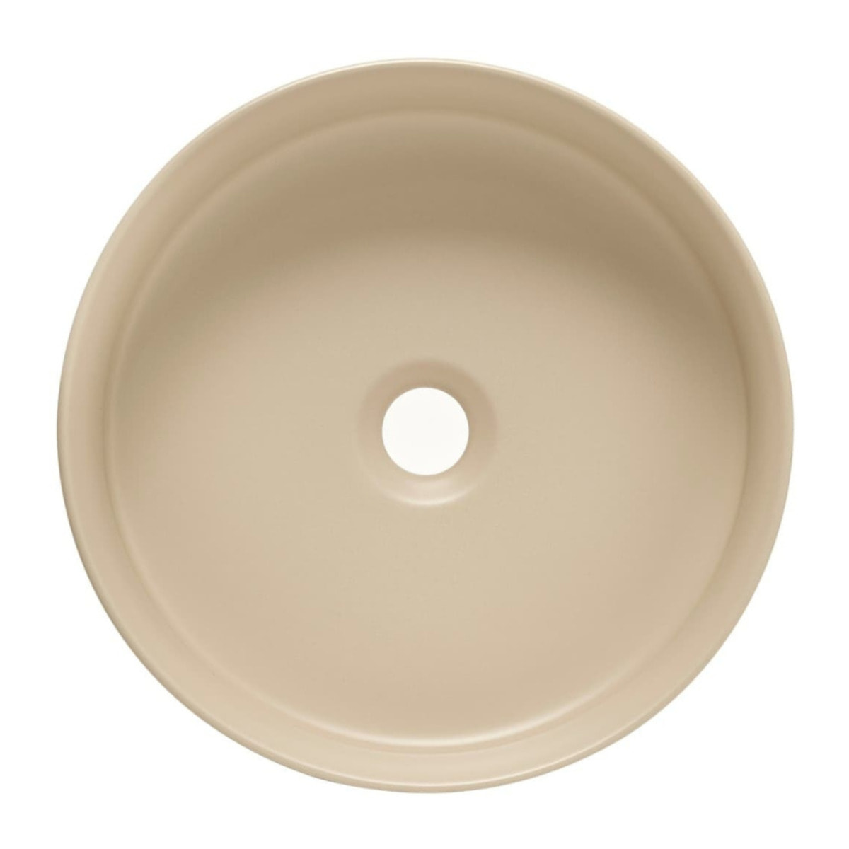 Mood vasque à poser ronde 36x36 cm sans trou de robinetterie ni trop-plein, beige (SATM3636KM)