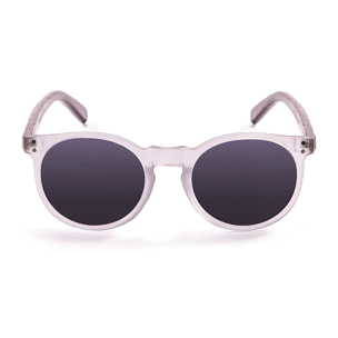 Gafas de sol OCEAN LIZARD WOOD - De brazo marrón bambú con montura transparente blanco / Ahumada