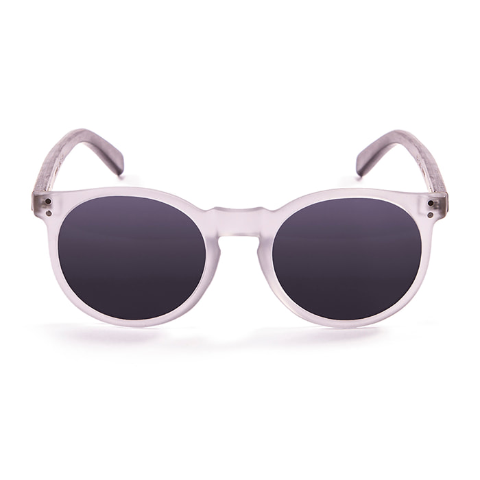 Gafas de sol OCEAN LIZARD WOOD - De brazo marrón bambú con montura transparente blanco / Ahumada