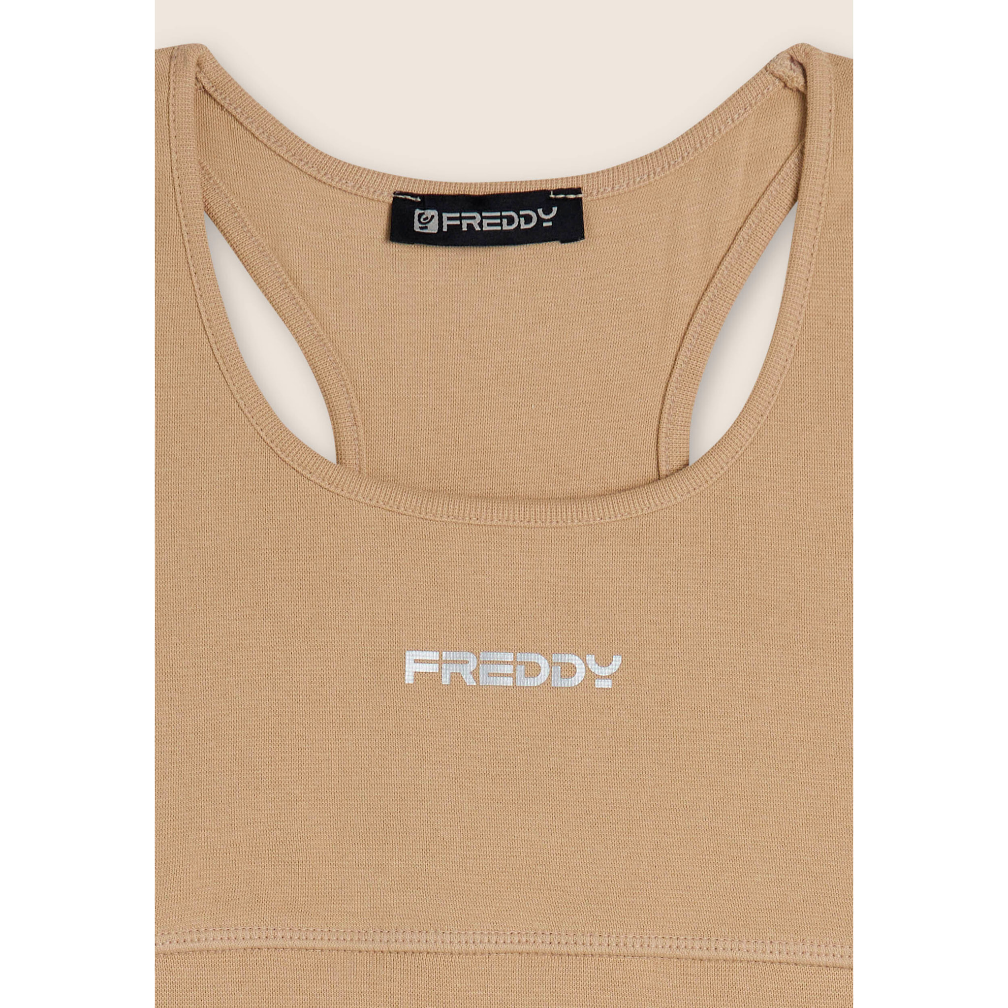 Top sportivo in heavy jersey con vogatore e fascia elastica