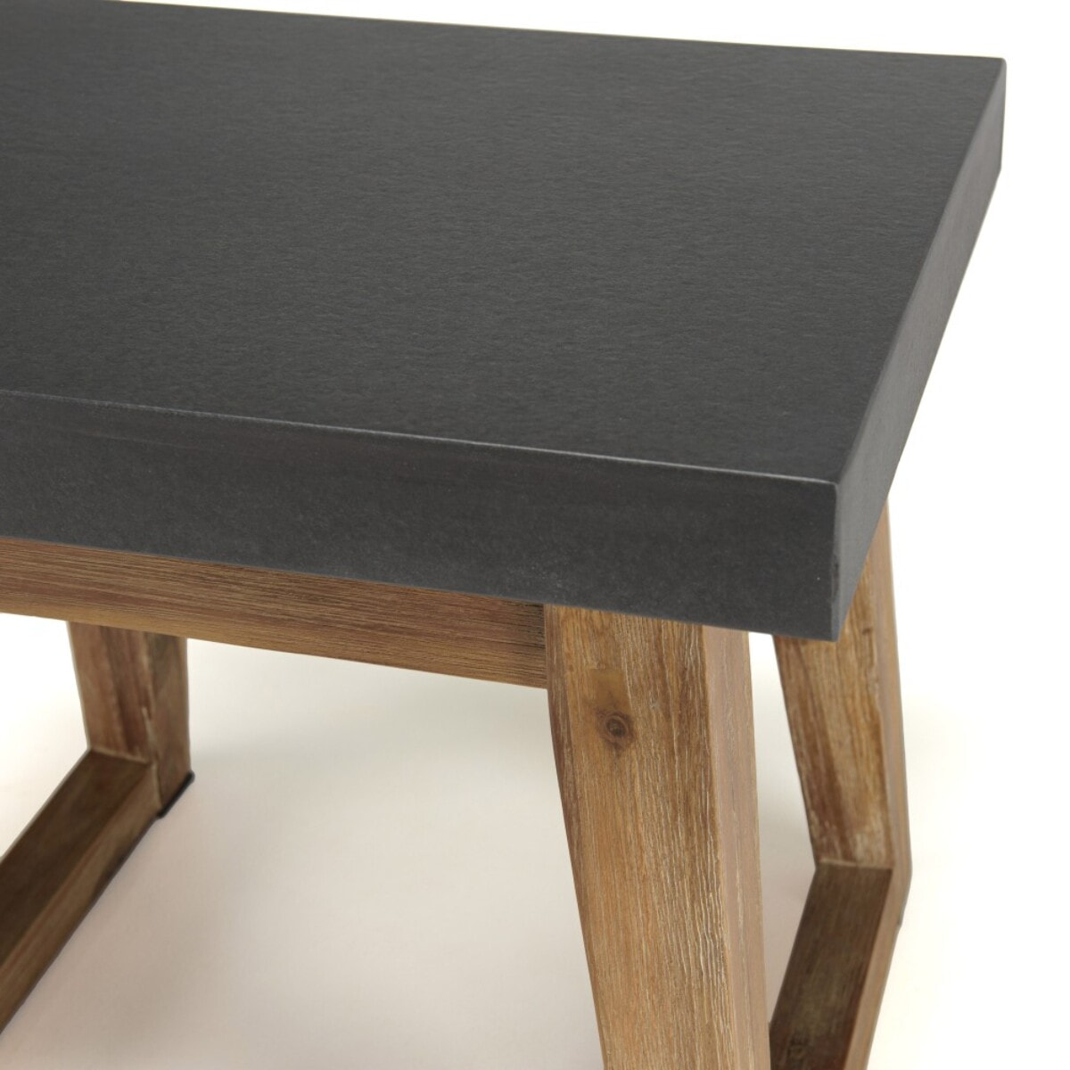 HECTOR - Table d'appoint rect. 50x40cm effet béton foncé pieds trapèze