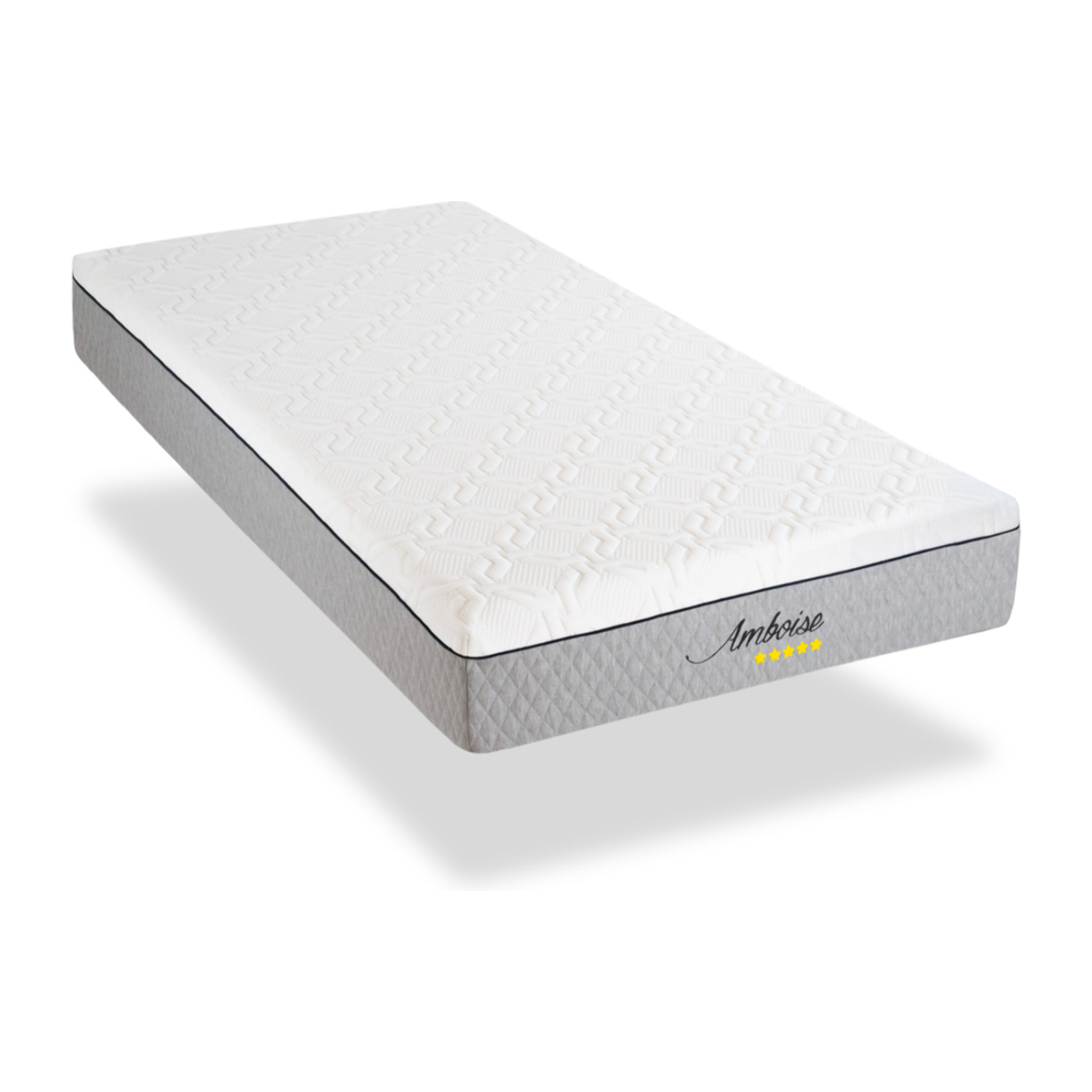 Ensemble Matelas Amboise & Sommier KIT15, 24 cm, Mémoire de Forme Haute Densité, Technologie Tri-Lattes, Soutien Ferme