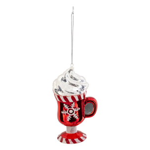 Sujet chocolat frappé verre H.12cm rouge