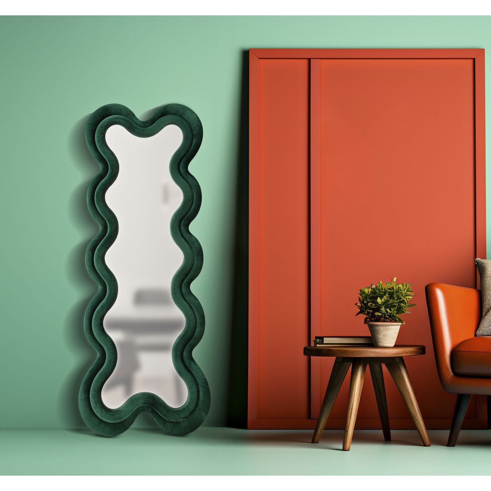 SPECCHIO DA MURO MONICA VERDE CM 58X4X160