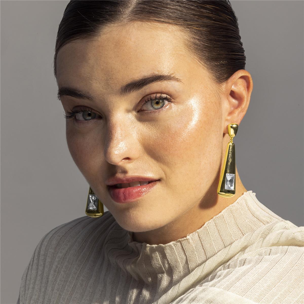 Pendientes Lux by Lux acabadoss en oro amarillo 18k