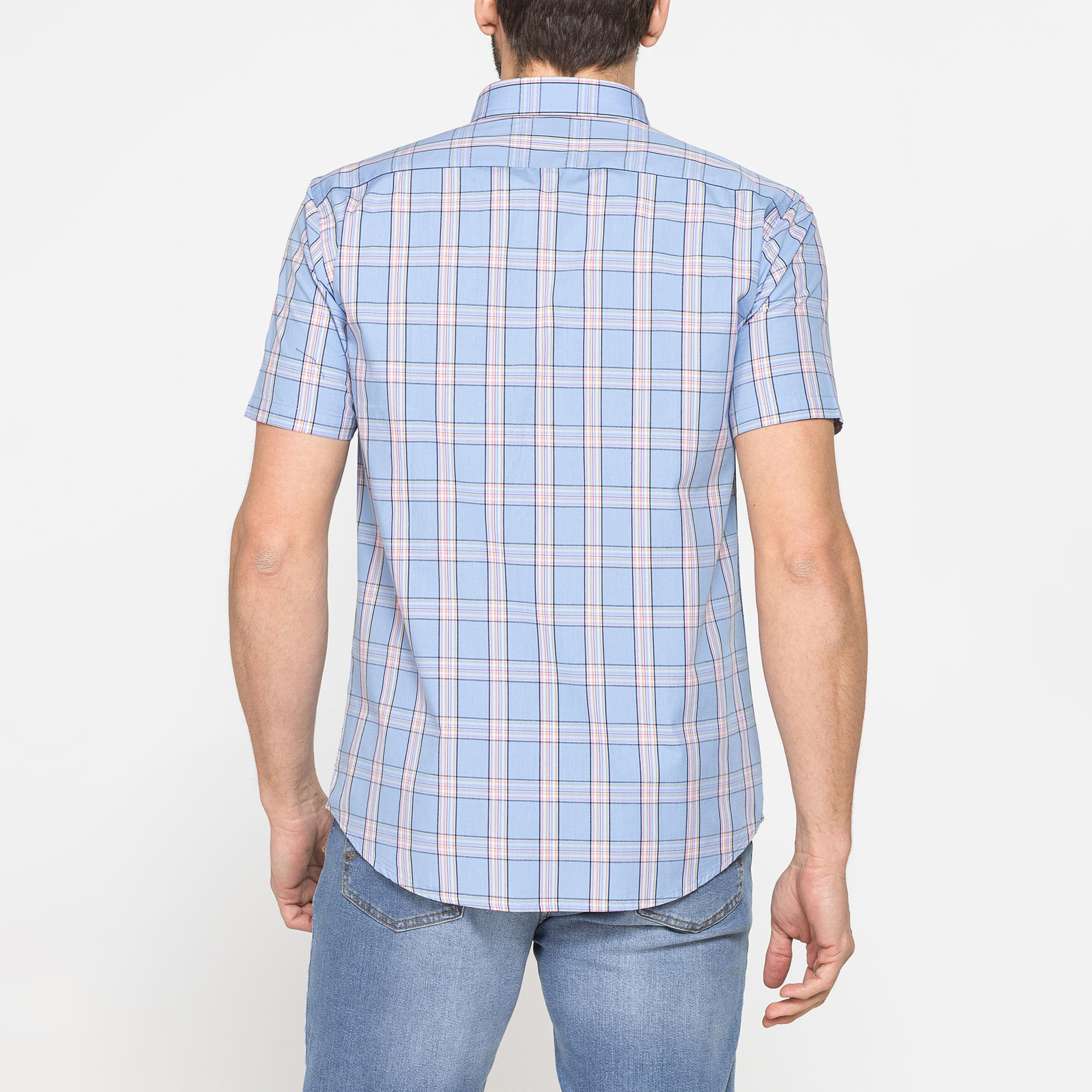 CAMICIA A MANICA CORTA IN COTONE CON FANTASIA