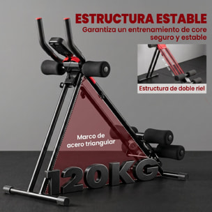 SPORTNOW Máquina Abdominales Plegable con Monitor LCD, Entrenador de Abdominales para Casa, Aparato de Entrenamiento Muscular Multifuncional, Carga 120 kg, para Entrenamiento de Cuerpo Completo