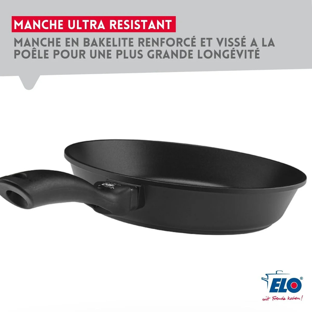 Lot de 2 poêles 28 cm et 32 cm sans PFAS Elo Alucast