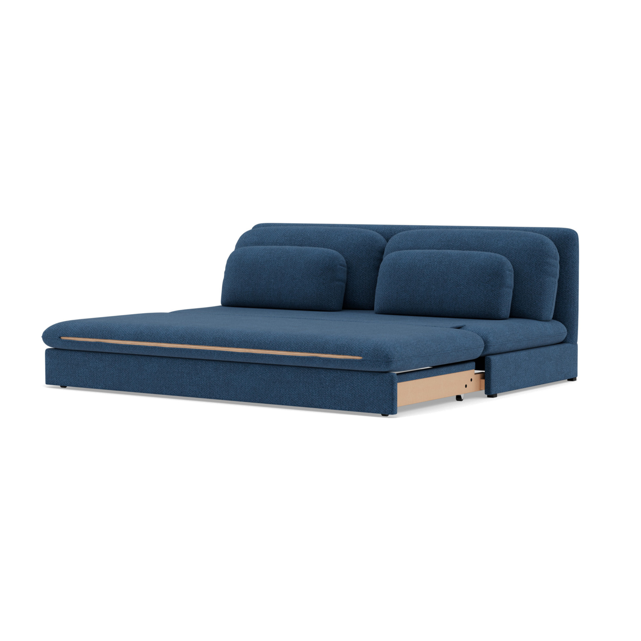 Ysal - canapé 3 places convertible déplimousse en velours texturé - Bleu marine