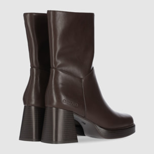 Botines - Marron - Tacón: 9 cm