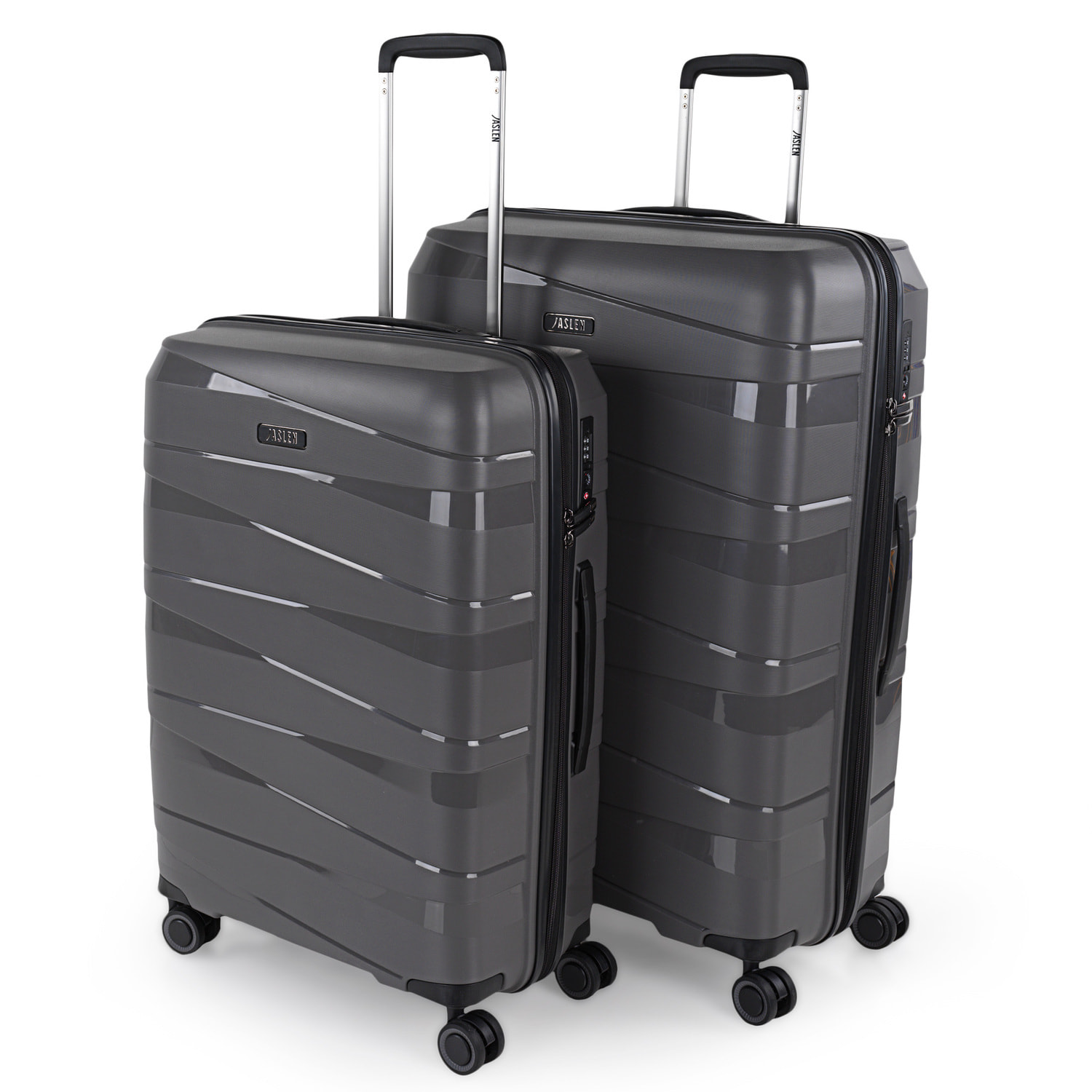 Juego De Maletas Rígidas Pp Jaslen Stuttgart Marron Metalizado