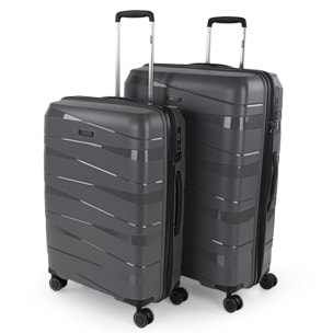 Juego De Maletas Rígidas Pp Jaslen Stuttgart Marron Metalizado