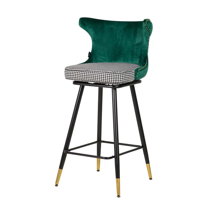 Taburete Bar Velvet Verde Clinton 46x53x105 Cm